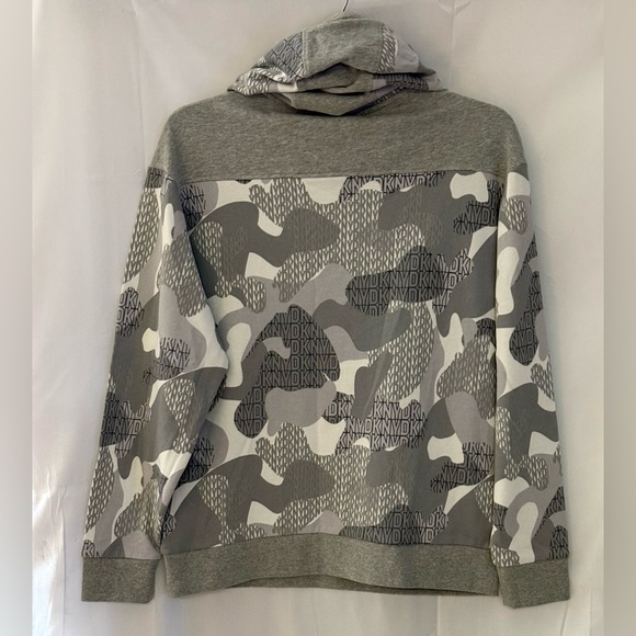DKNY Gray and White Camouflage Hoodie - Picture 2 of 3